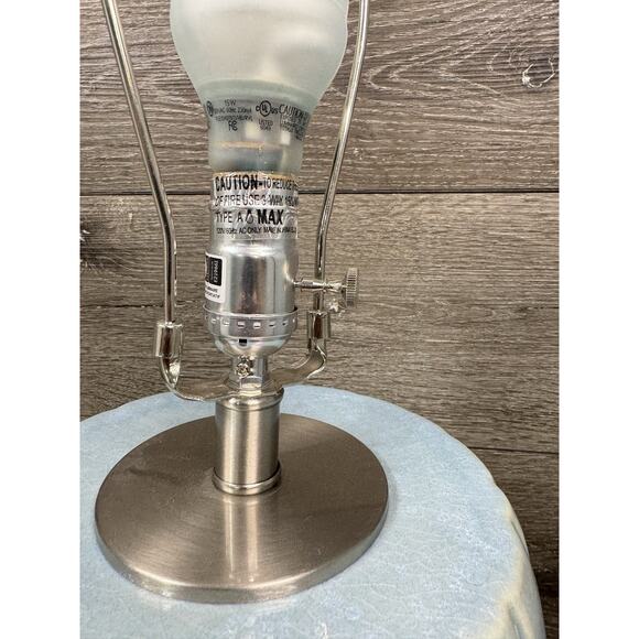 Uttermost Talima Blue Crackle Glaze Ceramic Table Lamp 29” Brushed Nickel - Picture 12 of 13